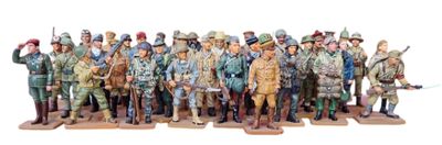 de nombreuses figurines de soldats rassemblées les unes à côté des autres