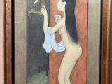 painting of a nude woman holding a bird in her hand