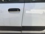 a white car with a black stripe on the side of it