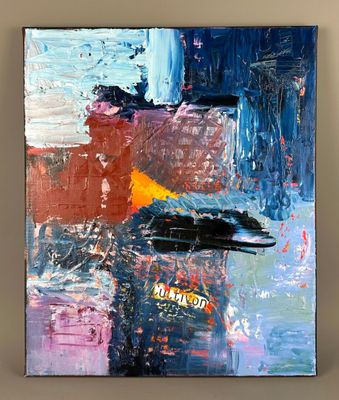 L. GREO, "18/08/20", Technique mixte sur toile (collage et h…