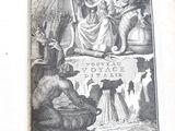 an old book with a picture of a woman holding a flag