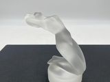 une image représentant une sculpture blanche en forme de serpent posée sur une surface noire