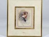 a painting of a man in a suit and tie in a gold frame