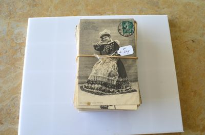a small box with a picture of a woman on it