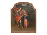 une image représentant un tableau où l'on voit une femme tenant la main d'un homme