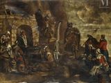 an image of a painting of a group of people in a cave