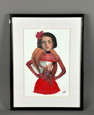 Emilie PARFAIT, Carmen, Collage signé EMPA.