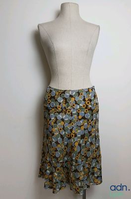 skirt made from a pattern of sunflowers on a mannequin