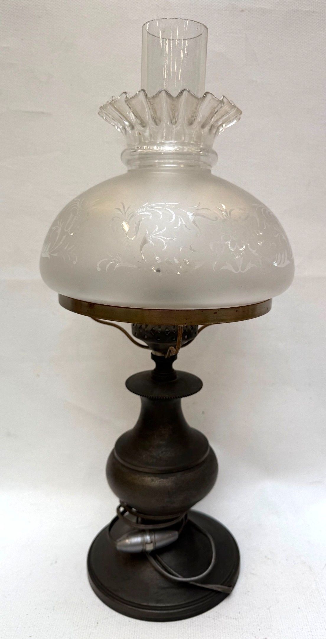 Lampe globe en verre