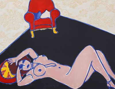 Corneille - Femme nue, 1980 Lithographie originale sur papie…