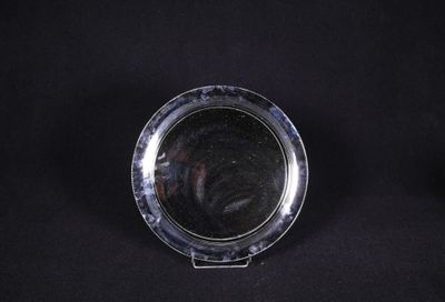 Miroir circulaire à monture en métal argenté (petits craquel…