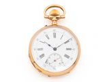 une montre de poche en or avec des chiffres romains