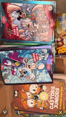 beaucoup de livres dans une boîte posée sur le sol