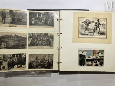 an open book with pictures of people on it