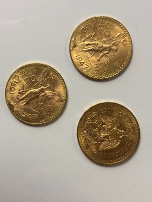 3 pièces de 50 pesos or - Investissement Numismatique