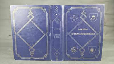 the two books are blue with gold trimmings on them