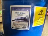 a blue barrel that has a sticker on it