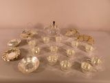 a table with a lot of glass items on it