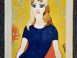 une image d'un tableau représentant une femme en robe bleue
