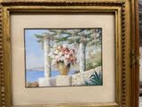 a picture of a painting of flowers in a vase