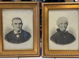 paire de photographies anciennes encadrées représentant deux hommes portant des turbans