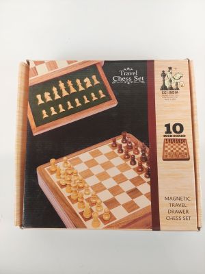 a box that has a chess set in it