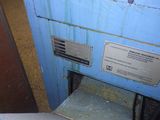 an image of a blue door with a sign on it