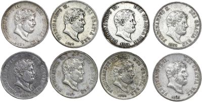 un ensemble de six pièces différentes sur lesquelles figurent des portraits d'hommes