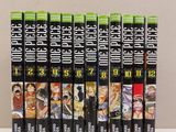 six vhss of dragon quest are lined up on a table
