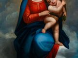 an image of a painting of a woman holding a child