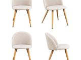 four chairs with wooden legs and white upholstered upholstered upholstered upholstered upholstered upholstered upholstered