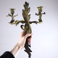Paire d’appliques en bronze doré, à trois feux chacune. (photo 3)