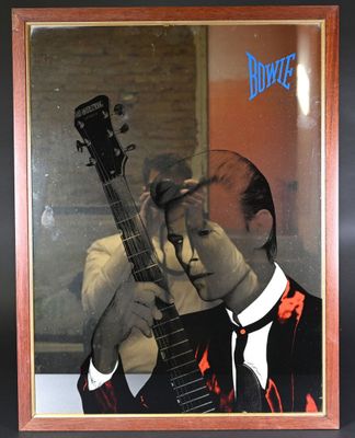 Miroir lithographié à l'effigie de David BOWIE jouant de la …