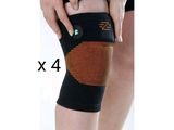 an image of a person wearing a knee brace with a patch on it