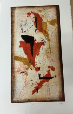 une image représentant une peinture abstraite sur une feuille de papier