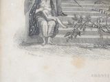 a drawing of a man and a woman sitting on a set of stairs