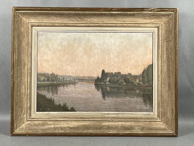 Augustin LEZER (1891-1973). "Paysage (La Moselle)".