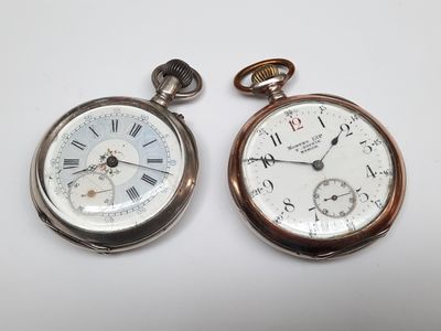 deux montres de poche en argent comportant des chiffres romains