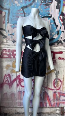 Robe Bustier T.36 A.VAUTHIER Jersey satiné élasthane noir Neuve avec é - Photo 1