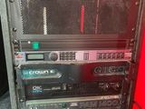 a rack with a bunch of electronic equipment on it