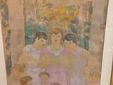 an image of a painting of three women and two children