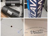 quatre images différentes d'une boîte contenant quelques objets