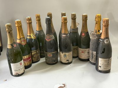 12 bouteilles Champagne divers LEPITRE, OUDINOT etc Vieux