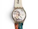 une image représentant une montre-bracelet sur laquelle figure le dessin d'un homme