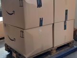 a pallet with boxes on it in a warehouse