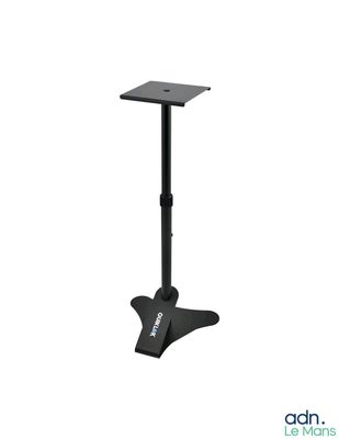 an image of a black speaker stand with a black base