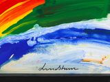 a picture of a painting with a rainbow on it