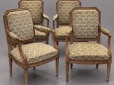 lot de six fauteuils de style Louis XVI