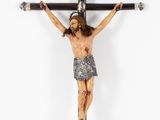 jesus on the cross on a white background with a white background