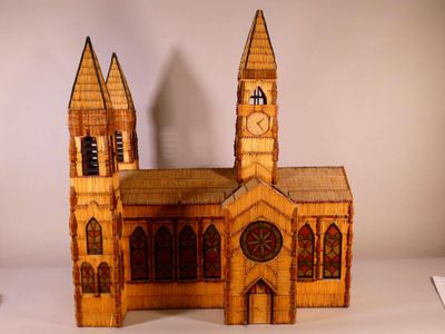 Maquette de cathédrale en allumettes. Première partie du XXè…